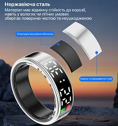 Смарт-кільце InspireHSR08 9 Black (HSR08-9-black) - мініатюра 2