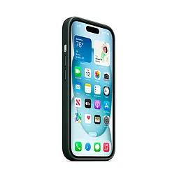 Чехол для Apple iPhone 15 Plus, FineWoven Case with MagSafe, зеленый, защитная накладка из материала FineWoven, противоударный, для iPhone, защита всего корпуса, поддержка беспроводной зарядки и MagSafe, (ARM71978) - мініатюра 3