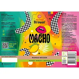 Пиво Macho світле пшеничне нефільтроване 5% 0.33 л з/б - мініатюра 2