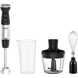 Tefal Блендер заглибний Quickchef+ 1000Вт, 3в1, чаша-800мл, чопер-500мл, турборежим, сріблясто-чорний