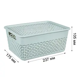 Кошик Stars Plast з кришкою сірий 3.5 л (94254/сір) - мініатюра 2