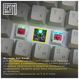 Клавіатура Epomaker EP64 60 Mulan Switch Hot-Swap RGB Wireless/Bluetooth/USB UA Black (EP64-B-M) - мініатюра 9