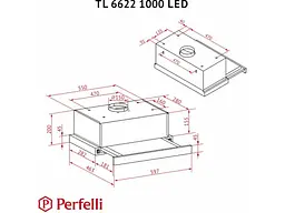 Витяжка телескопічна Perfelli TL 6622 Full BL 1000 LED - мініатюра 10