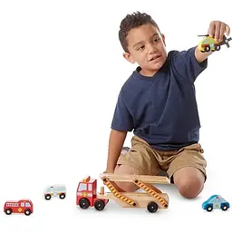 Аварійний перевізник-трейлер Melissa & Doug дерев'яний (MD14610) - мініатюра 5