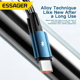 Дата кабель USB 2.0 AM to USB-C 2.0m 120W black Essager (EXC120-CGA01-P) - мініатюра 7