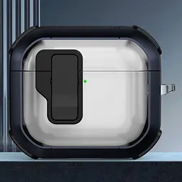 Футляр протиударний Locking Button для навушників Airpods 3 Blue - мініатюра 2