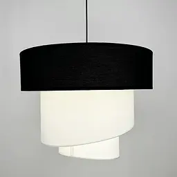 Дизайнерська люстра IONOS 1 з текстильним абажуром Line.F MJ 159-500 BK+WT+WT - мініатюра 4