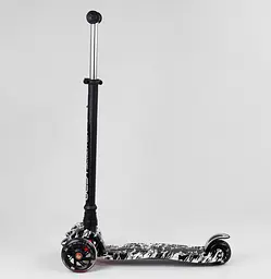 Самокат Maxi Best Scooter 60х14.5х28 см Чорно-білий 000231471 - мініатюра 5