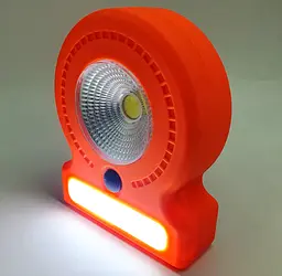Ліхтар кемпінговий 3 режими COB, 8SMD(white), 5SMD(red) магніт та гак для підвіски 3хАА лампа 11см UKC 037-A помаранчевий - мініатюра 2