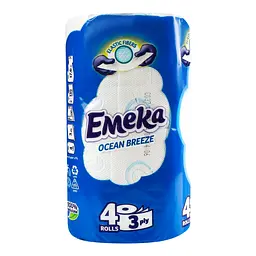 Тришаровий туалетний папір Emeka Ocean Breeze Океанський бриз 4 рулони (75743) - мініатюра 4