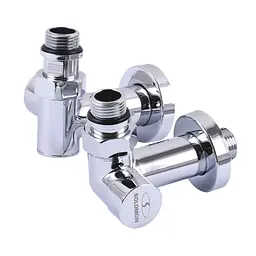 Кран вентильний кутовий з американкою Solomon Lux 1/2″ chrom 7777 TEN (2шт.) 000018575 - мініатюра 3