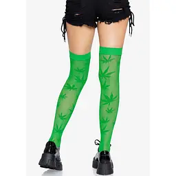 Панчохи Leg Avenue 420 Net thigh highs Green - мініатюра 2