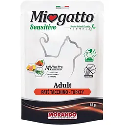 Вологий корм для котів Morando MioGatto Sensitive Monoprotein індичка 85 г