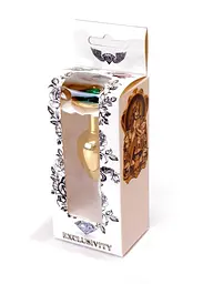 Анальна пробка з кристалом B-Series Jewellery Gold Plug Green - мініатюра 8
