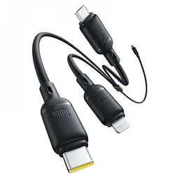 Кабель Baseus Silky One-for-Three Fast Charging Type-C to Micro USB+Lightning+Type-C 100W 1.5m black (P10377706123-00) - мініатюра 5