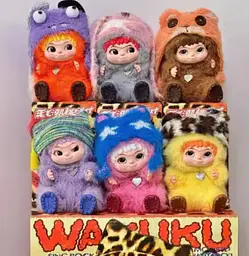 Брелок м'яка дитяча іграшка сюрприз Вакуку Wakuku з шапочкою та кулоном 20см фіолетовий - мініатюра 12