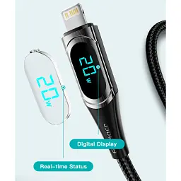 Дата кабель USB-C to Lightning 2.0m 20W Digital Display black Essager (EXCTL-YDA01) - мініатюра 10