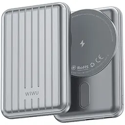 Зовнішній акумулятор WiWU Trunk Series Magnetic PP02 Wireless Charger 5000mAh 20W Silver [104341] - мініатюра 3