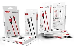 USB Кабель XO NB143 Type-C Braided 2.4A 1.0m Чорний/Червоний - мініатюра 2