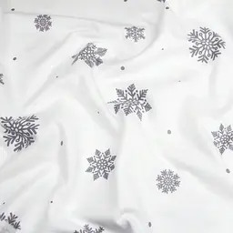 Наволочка Cosas Snowflakes silver фланелева 50х70 см срібляста (Flannel_SnowflakesSilver_50x70) - мініатюра 3