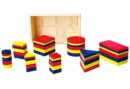 Логічні блоки Дьенеша Viga Toys 56164U Набір для навчання 48 деталей різної форми та кольору - мініатюра 3