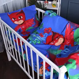 Простирадло на резинці MirSon Бязь Kids Time 17-0685 Heroes in Masks 80х160 см синьо-червоне (2200010230536) - мініатюра 4