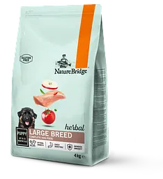 Сухий корм для цуценят великих порід Nature Bridge Herbal з куркою, 4 кг