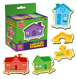 Розвивальна гра Vladi Toys, магнітні пазли «Кольорові будинки» (VT1733-03)