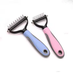 Колтуноріз для видалення вовни вовни Single Side Pet Hair Knots Dematting Comb для собак і кішок L blue - мініатюра 2
