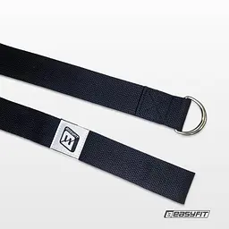 Ремень для йоги EasyFit с петлей чорний - мініатюра 2
