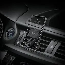 Автотримач для телефону магнітний HOCO CA68 на повітропровід (подвійне кріплення) Black-Carbon - мініатюра 3
