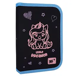 Шкільний пенал твердий одинарний з двома клапанами Yes Cute Unicorn HP-04