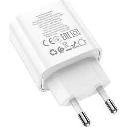 Мережевий зарядний пристрій Hoco C80A Plus USB-A/USB-C 20W White (779885) [124885] - мініатюра 5