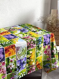 Скатертина Ecotton 150х180 см натуральна Рогожка Весняні квіти (11550\1) (24619) - мініатюра 3