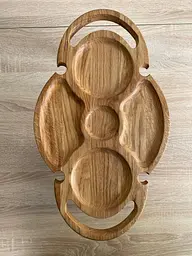 Винний столик Дуб з ручками 50x30x17 - мініатюра 2