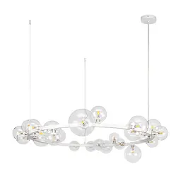 Люстра стельова G9 Levistella 918LP267-24 WH+CL, 24 плафона, білий і прозорий, сучасний стиль для дому
