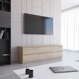 Тумба під телевізор Vays R-12, 6 шухляд без ручок, ЛДСП, 180×40×53 см - мініатюра 2