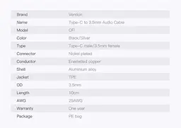 Перехідник Vention USB Type C - 3.5 мм (CFIBA) - мініатюра 10