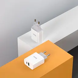 Блок адаптер мережевий Hoco Rapido C80A 2 виходи USB + Type-C 20 W білий - мініатюра 4