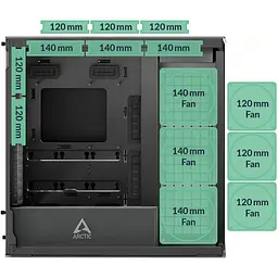 Корпус Arctic Xtender VG Black (ACPCC00016A) Без БП - мініатюра 7