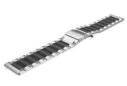 Ремінець BeWatch для Mobvoi TicWatch Pro 3/Huawei Watch GT 2 46мм/GT 2 Pro Браслет сталевий 22мм Duo Сріблясто Чорний (1025411) - мініатюра 2