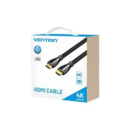 Кабель мультимедійний Vention HDMI M - HDMI M V2.0, 4K 60Hz обплетення цинковий сплав чорний 12 м (ALMBM) - мініатюра 3