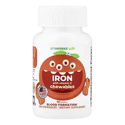 Залізо з вітаміном С для дітей VitaWorks Kids Iron With Vitamin C - 120 chewables