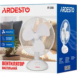 Вентилятор настільний Ardesto FT-23A 23 см 2 швидкості білий - мініатюра 10