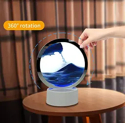 Настільна LED лампа нічник RGB пісочний годинник Картина рухомий пісок USB світильник UKC 3D Sandscape - мініатюра 7