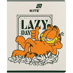 Зошит  Kite Garfield в клітинку 48 аркушів світло-сірий
