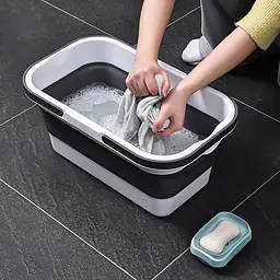 Відро складане MBM My Home Bin-19 біло-сіре 16 л (BIN-19 16L WHITE/GRAY) - мініатюра 6
