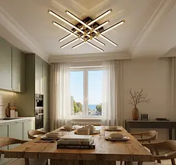 Стельова LED-люстра Artlight W180/6BK+GD 88 Вт, 3 режими світла, чорно-золота, 68,5×68,5 см, від 16-25 м²