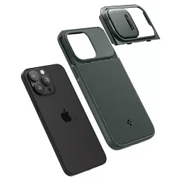 Чохол із захистом камери Spigen Optik Armor (MagFit) Abyss Green для iPhone 15 Pro (ACS06739) - мініатюра 5