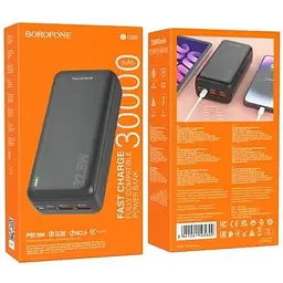 Зовнішній акумулятор Borofone BJ38B Power 30000mAh потужністю 22.5W+PD20W чорний 6941991105609 - мініатюра 5